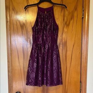 Elegant Purple Lace Dress